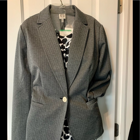 Anne Klein Jackets & Blazers - Ann Klein herringbone blazer NWT black and white work wear